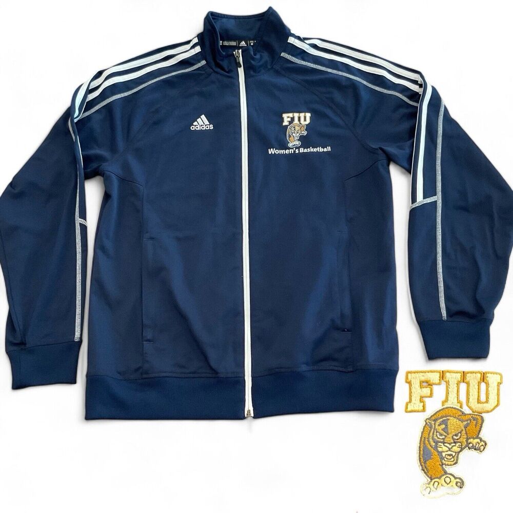 Adidas Blue FIU Panthers Women's Basketball Training Full Zip Jacket Medium‎